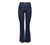 ONLY ONLWAUW Life HW Flared Rinse DNM, Pantalones de Campana De Las Mujeres, Dark Blue Denim, S/32