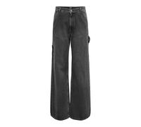 ONLY Onlwest Hw Carpenter Wide DNM Dot Jeans, Noir délavé, 29W x 32L Femme