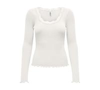 ONLY Onlxena L/S O-Neck JRS Top Box Haut, Cloud Dancer, L Femme