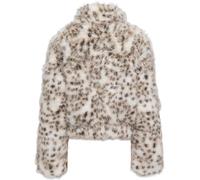ONLY ONLY Animal Leopard Faux Fur Zip Up Coat