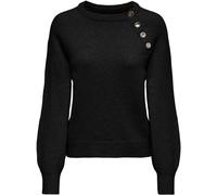 ONLY ONLY Black Button Detail Round Neck Knitted Jumper