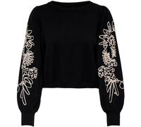 ONLY ONLY Black Floral Embroidered Knit Jumper