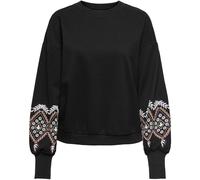 ONLY ONLY Black Ground Long Sleeve Flower Detail Jumper
