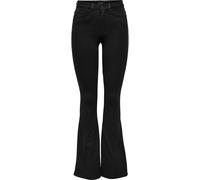 ONLY ONLY Black Petite Royal High Waisted Stretch Flared Jeans