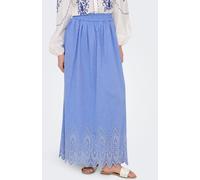 ONLY ONLY Blue Broderie Edge 100% Cotton Maxi Skirt Blue M 10