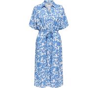 ONLY ONLY Blue Floral Button Through Midi Shirt Dress Blue L 12-14