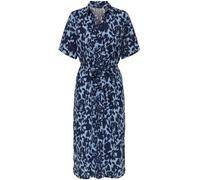 ONLY ONLY Blue Short Sleeve Floral Button Through Midi Shirt Dress Blue EU 34 (UK 6)