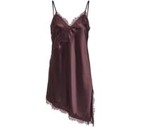 ONLY ONLY Brown Aysmetric Lace Detail Satin Dress Brown EU 44 (UK 16)