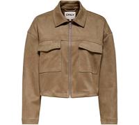 ONLY ONLY Brown Faux Suede Collared Short Jacket