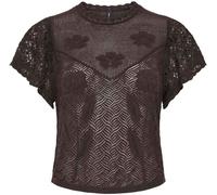 ONLY ONLY Brown Short Sleeve Crochet Top