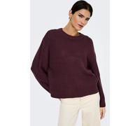 ONLY ONLY Burgundy Long Sleeve Crew Neck Rib Knit Jumper