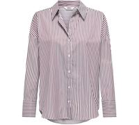 ONLY ONLY Burgundy Stripe Loose Fit Shirt Burgundy EU 34 (UK 6)