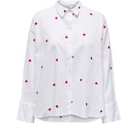 ONLY Only Chemises brodées Caur 100% Coton Blanc Blanc EU 34 (UK 6)