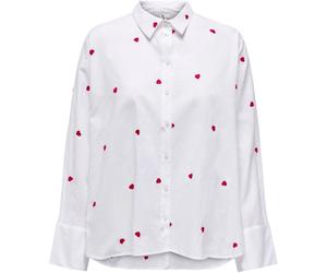 ONLY Only Chemises brodées Caur 100% Coton Blanc Blanc EU 36 (UK 8)