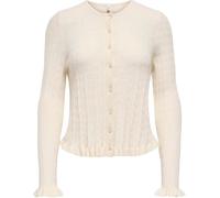 ONLY ONLY Cream Cable Knit Frill Detail Cardigan