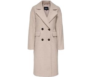 ONLY ONLY Cream Double Breasted Boucle Long Coat