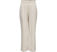 ONLY ONLY Cream Linen Blend Wide Leg Trousers