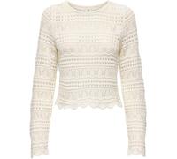 ONLY ONLY Cream Long Sleeve Crochet Pullover Jumpers