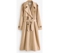 ONLY ONLY Cream Longline Double Breasted Trench Coat
