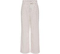 ONLY ONLY Cream Polka Dot Linen Look High Waist Straight Leg Pants