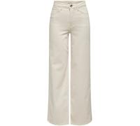 ONLY ONLY Cream Wide Leg Fit High Waist Jeans With Super Stretch