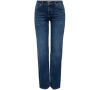 ONLY ONLY Dark Blue Blush Mid Rise Straight Leg Jeans With Super Stretch