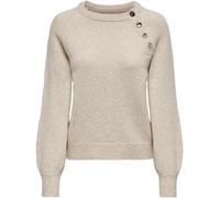 ONLY ONLY Grey Button Detail Round Neck Knitted Jumper