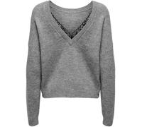 ONLY ONLY Grey Lace Detail Reversible Knit Jumper
