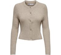 ONLY ONLY Natural Ribbed Button Through Knitted Cardigan
