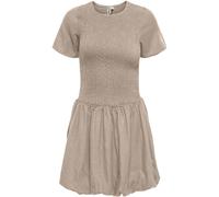 ONLY ONLY Natural Smocked Balloon Linen Blend Mini Dress Natural EU 34 (UK 6)