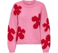 ONLY ONLY Pink Cosy Round Neck Flower Knit Jumper
