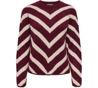 ONLY ONLY Purple Stripe Round Neck Knit Pullover Jumper