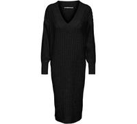 ONLY ONLY Robe pull mi-longue en maille à col en V Noir XS (EU 34)