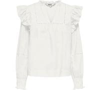 ONLY ONLY White Frill Detail Long Sleeve Cotton Blouse