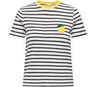 ONLY ONLY White Lemon Embroidered Stripe T-Shirt