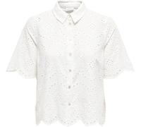 ONLY ONLY White Short Sleeve Broderie Anglais Shirt White EU 40-42 (UK 12-14)