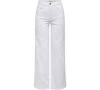 ONLY ONLY White Wide Leg High Waisted Jeans With Super Stretch