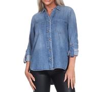 ONLY Onlyasmin Asmin T-Shirt L/S DNM AKM Noos, Denim Bleu médium, XL Femmes