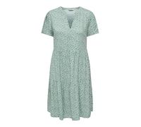 ONLY Onlzally Life S/S Thea Noos - Robe Femme Robe Courte Vert/Blanc S 100% Viscose