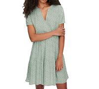 Robe courte Imprimé all over Col en V Manches courtes Au-dessus du genou vert Vert XS