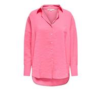 ONLY Onlzazima L/S Loose Shirt WVN Chemise surdimensionnée avec Fermeture à Boutons et Encolure Plus Longue dans Le Dos, Rose, S Femmes