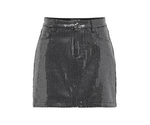 ONLY Onlzera MW Jupe Courte XT PNT, Noir/détails : Sequins foncés, M Femmes