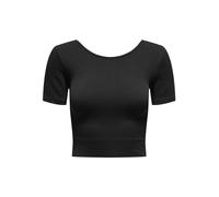 ONLY ONPJAIA Life SS 2-Way Crop Seam Top Noos, Noir, Small-Medium