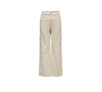 ONLY Pantalon Femme ONLHOPE velours côtelé taille haute coupe large beige clair 34