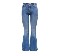 ONLY Pantalon évasé pour Femme - Taille Moyenne - Coupe rétro - Jean évasé Onlblush Mid Retroflared DNM Dia550 Noos, Denim Bleu médium, S / 32L