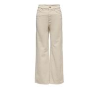 ONLY Pantalon Femme ONLHOPE velours côtelé taille haute coupe large beige clair 34