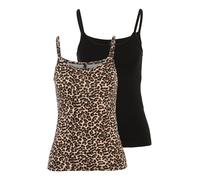 Only Petite Haut 'ONLLOVE' écru / beige foncé / noir, Taille XL