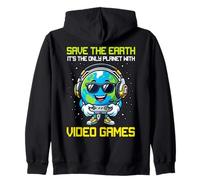 Only Planet with Video Games Earth Day Étudiants Enseignants Sweat à Capuche