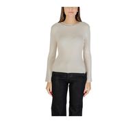 Only - Pull à col rond orné de strass - Femme - Pulls - Beige - Taille: 42 FR