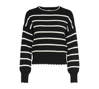 ONLY Pull à Rayures ONLIBI LS à col Rond CC KNT pour Femme Noir/Rayures Taille L